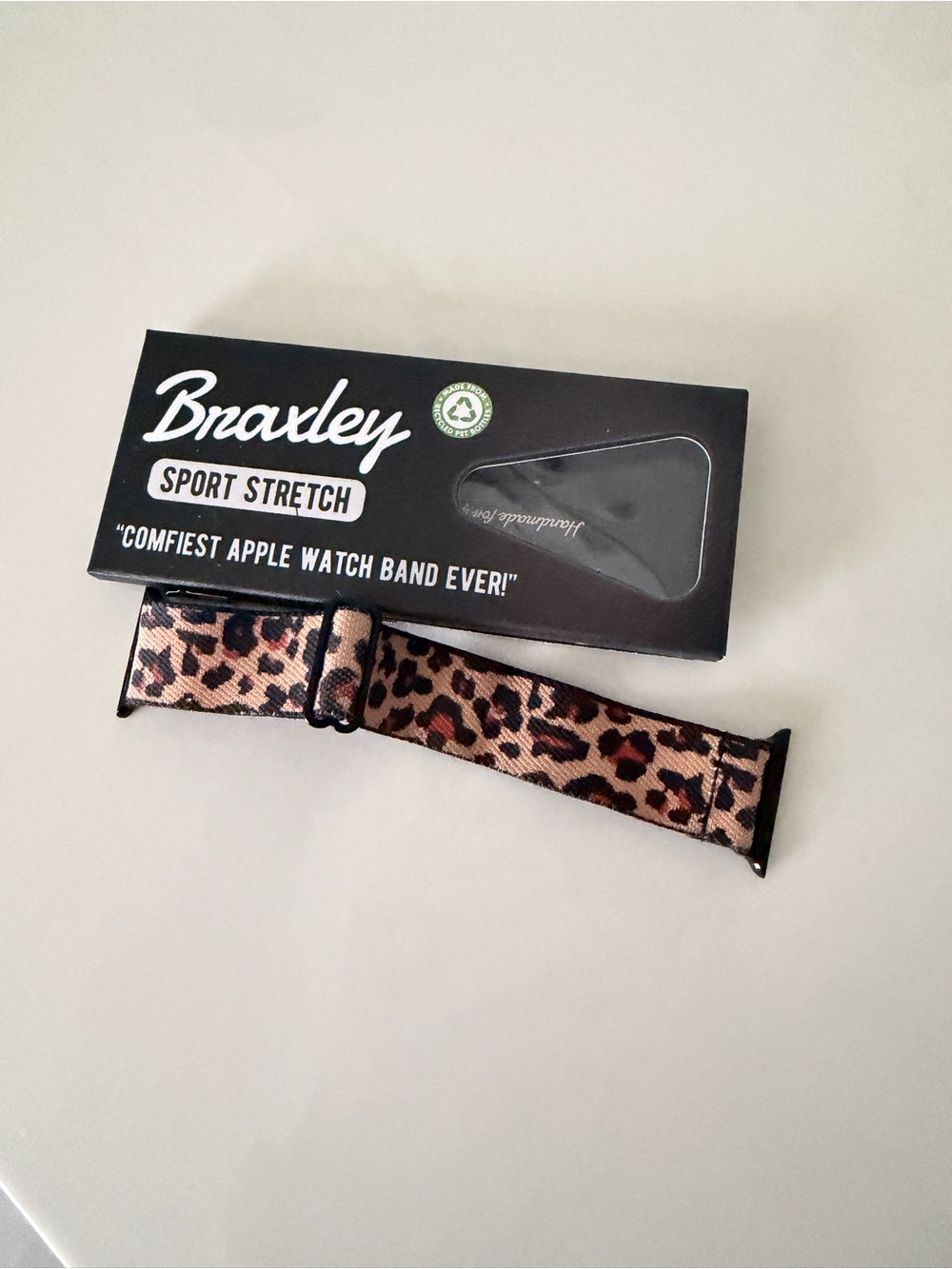 Leopard Print Sport Stretch Apple Watch Band - Brown